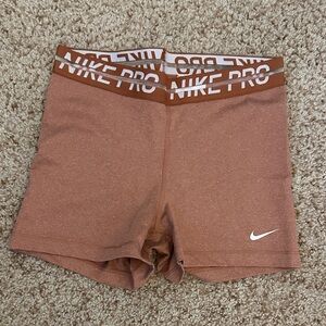 Nike Pro Copper Spandex Shorts with White Logo